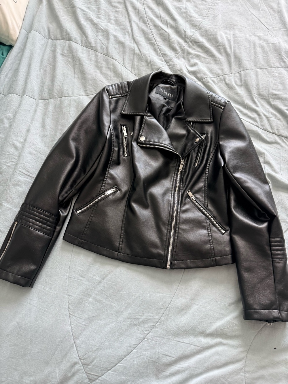 Faux Leather Black Moto Jacket